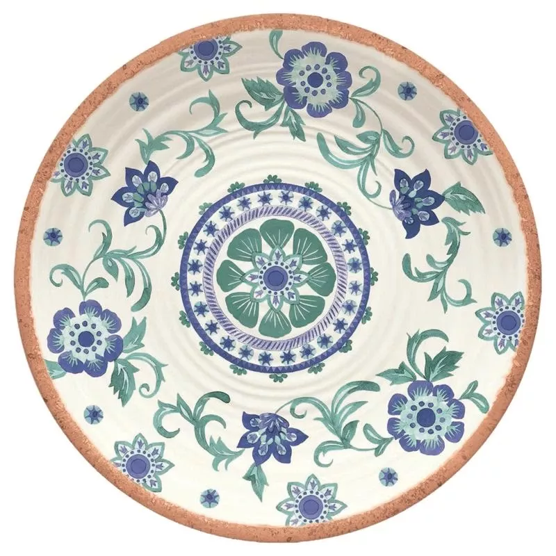 Rio Turquoise Multicolored Melamine Artisan Platter 14 In. Diameter