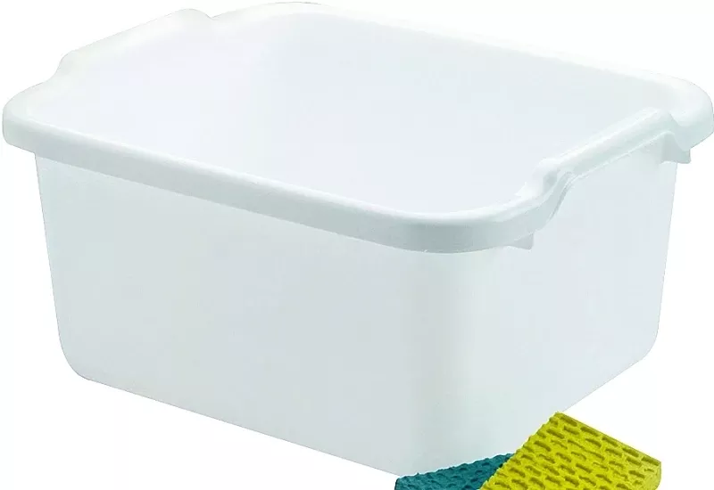 Roughneck 15.5 Qt. White Plastic Dishpan - 15.23" X 12.46" X 7.8"