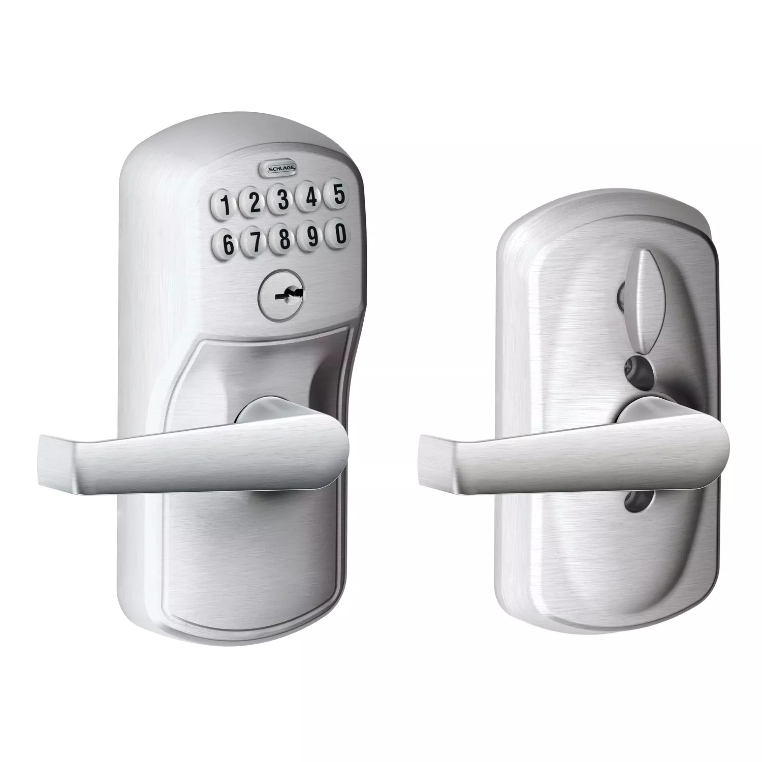 Satin Chrome Keypad Entry Lockset With Flex Lock