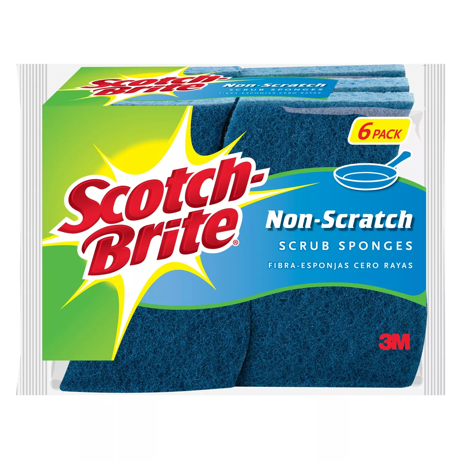 Scotch-brite Non-scratch Scrubber Sponge For Multi-purpose 4.4 In. L 6 Pk