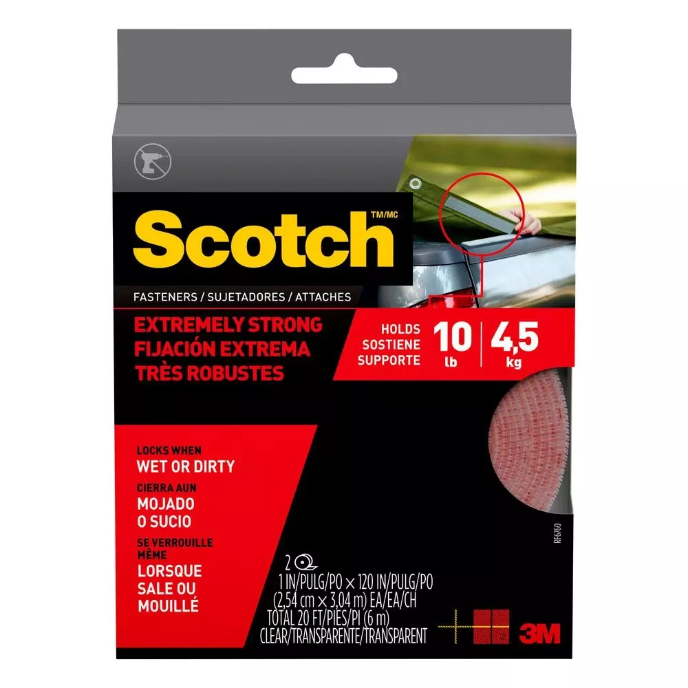 Scotch Extreme Medium Foam Hook And Loop Fastener 120 In. L 2 Pk