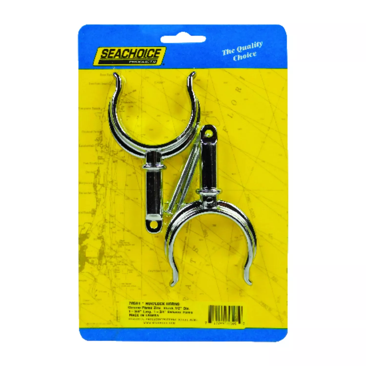Seachoice Chrome-plated Zinc 1-3/4 In. L X 1/2 In. W Oarlock Horns 2 Pk