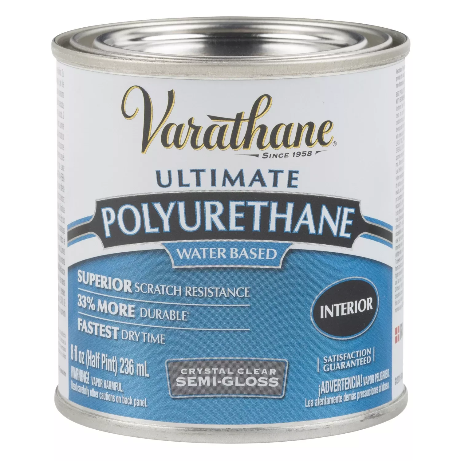 Semi-gloss Interior Waterborne Diamond Polyurethane, 1/2-pt.