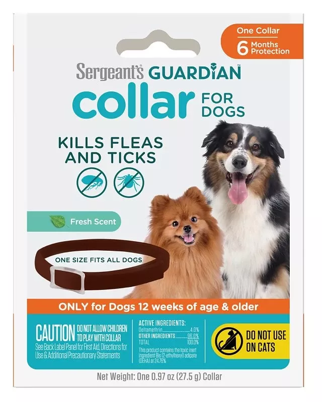 Sergeant's Guardian Solid Dog Flea And Tick Collar Deltamethrin 0.97 Oz