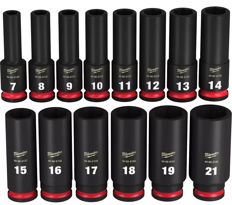 Shockwave 3/8 In. Drive Metric 6 Point Deep Socket Set 14 Pieces