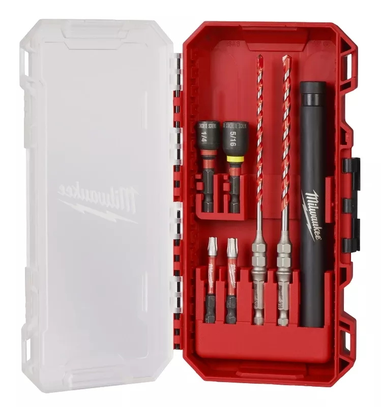 Shockwave 7.74 In. L Carbide Hammer Drill Bit Set Hex Shank 7 Pieces