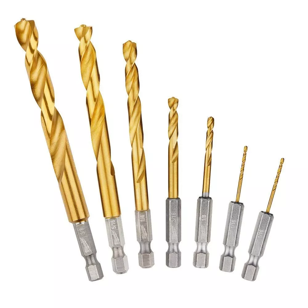 Shockwave Titanium Drive Bit Set 7 Pieces Impact Rated Hex Shank