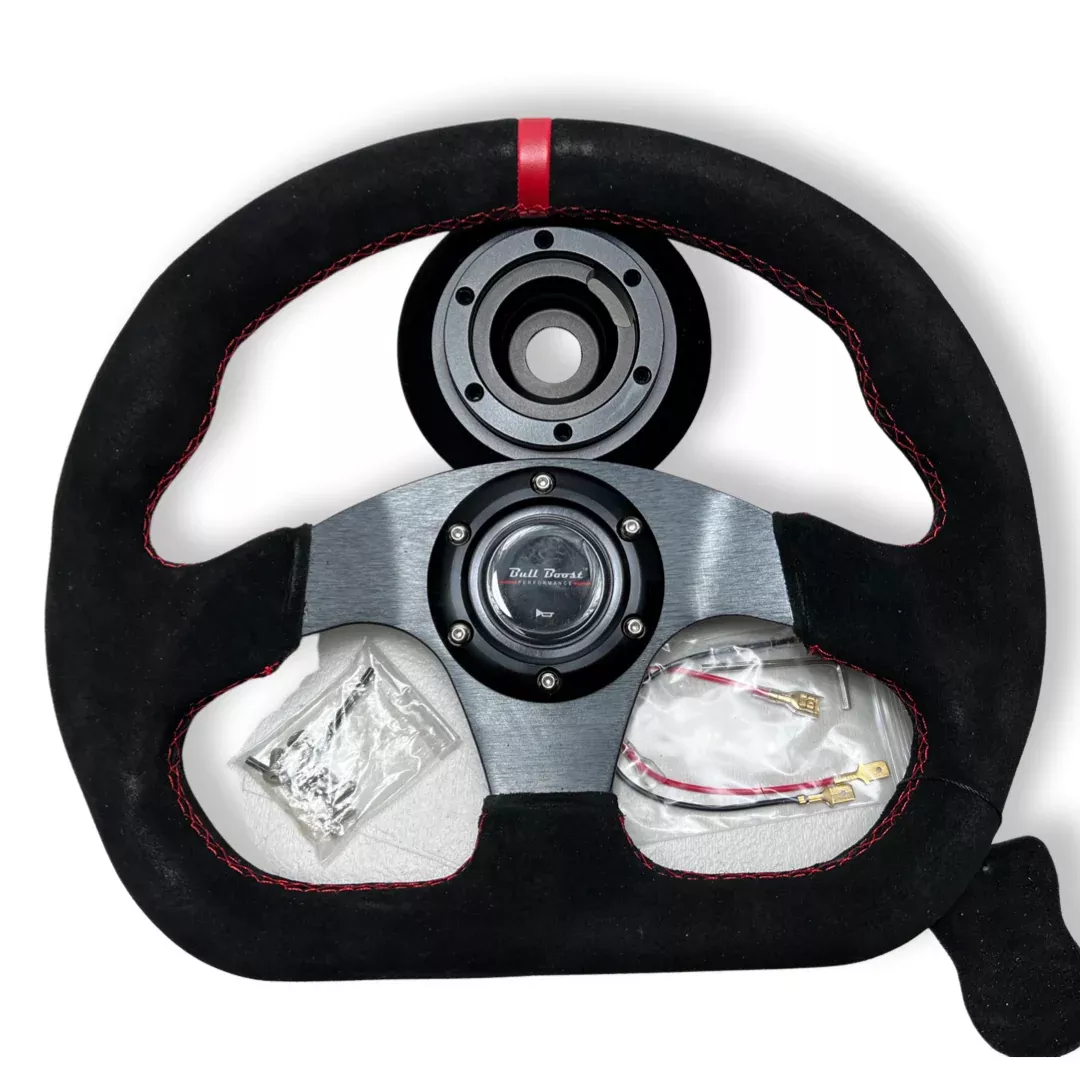 Short Hub Adapter + Suede Steering Wheel For 01-06 BMW 320 325 330 Z4 E90 E46H