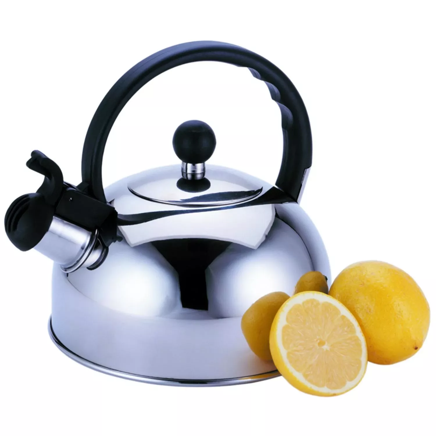 Silver Stainless Steel 2.5 Quart Whistling Tea Kettle Model Ptk-6525