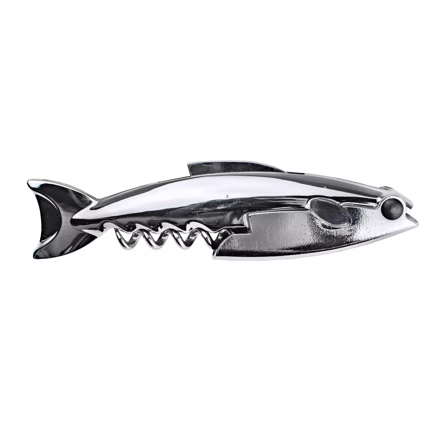Silver Stainless Steel Waiter's Corkscrew - Shark Design