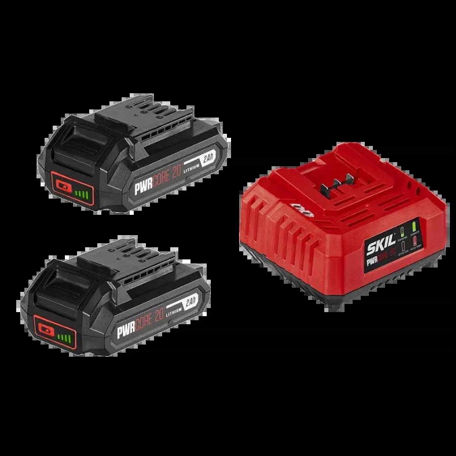 SKIL CB5197B-21 PWR CORE 20™ 2X2.0Ah Battery and Charger Starter Kit