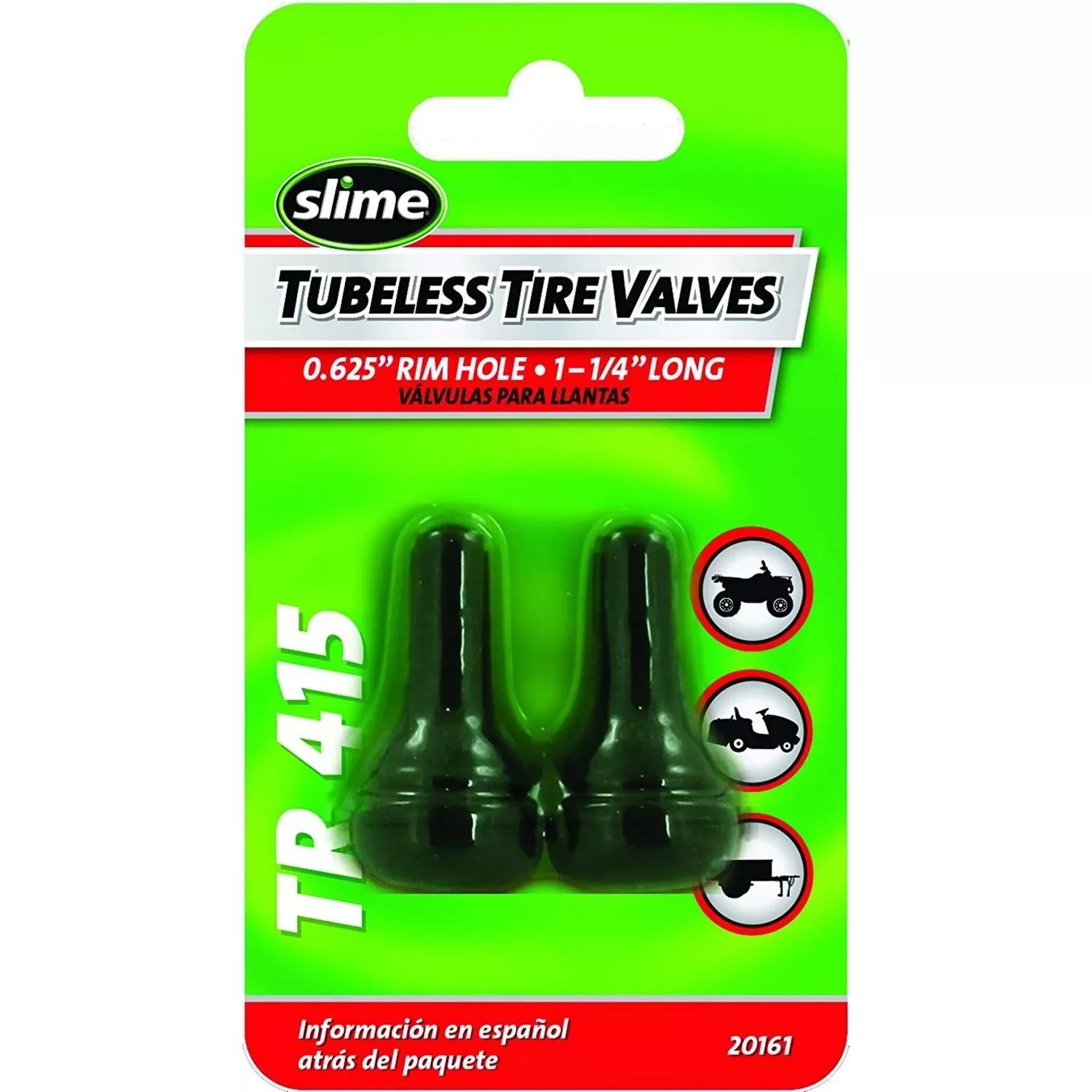 Slime Rubber 1 Psi Tubeless Tire Valve 2 Pk