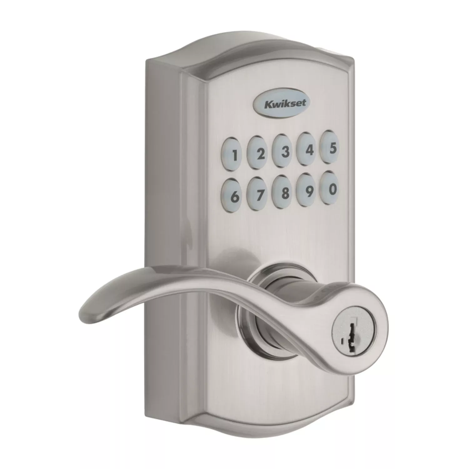 Smartkey Satin Nickel Electronic Touch Pad Entry Lever Model 99550-002