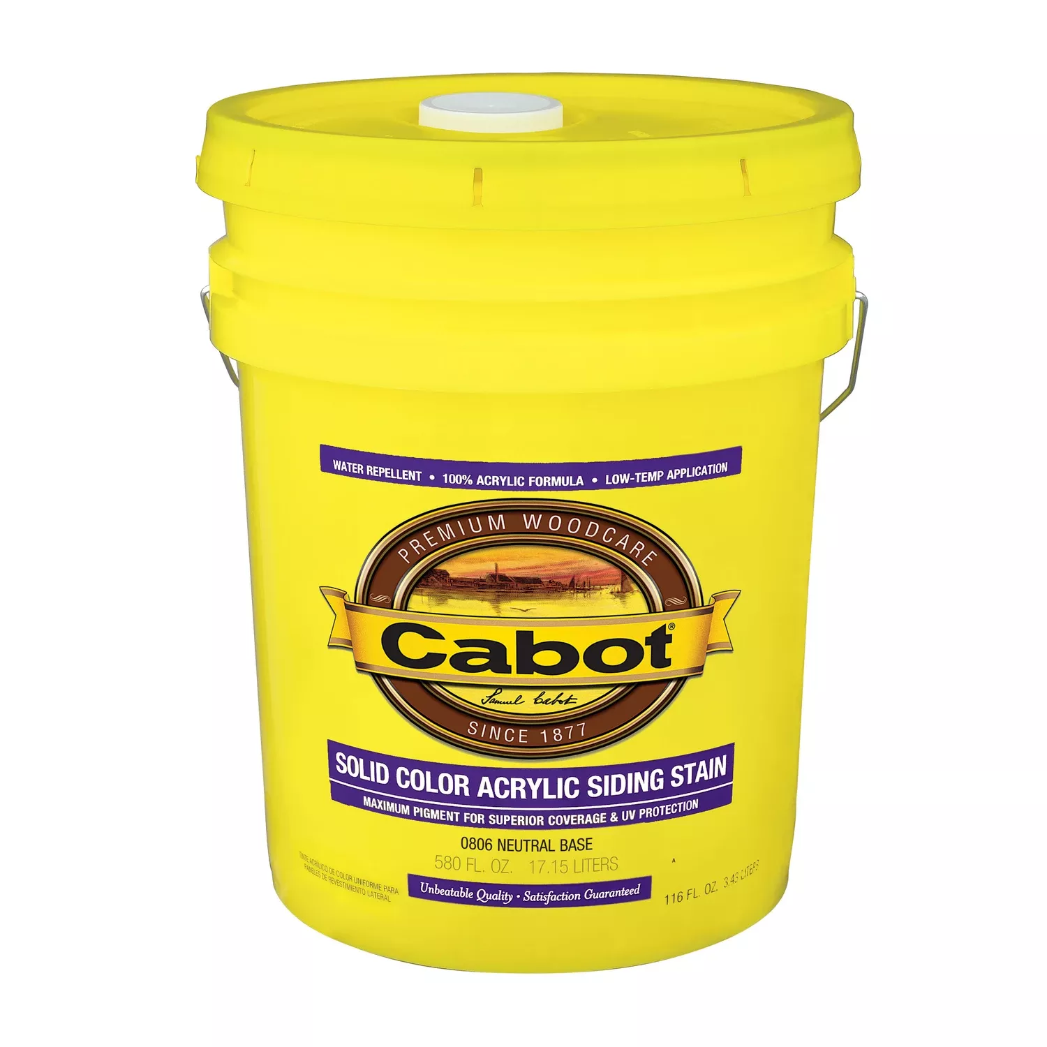 Solid Color Latex Siding Stain, Neutral Base, 5-gallon