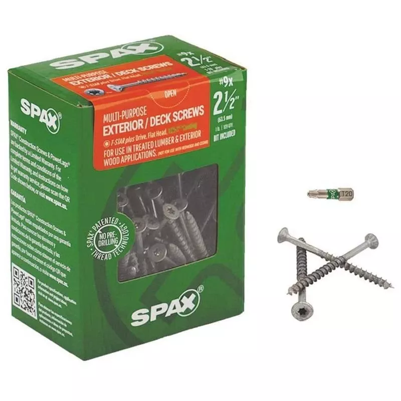 Spax Multi-material No. 9 Label X 2-1/2 In. L T-20+ Flat Head Serrated Construction Screws