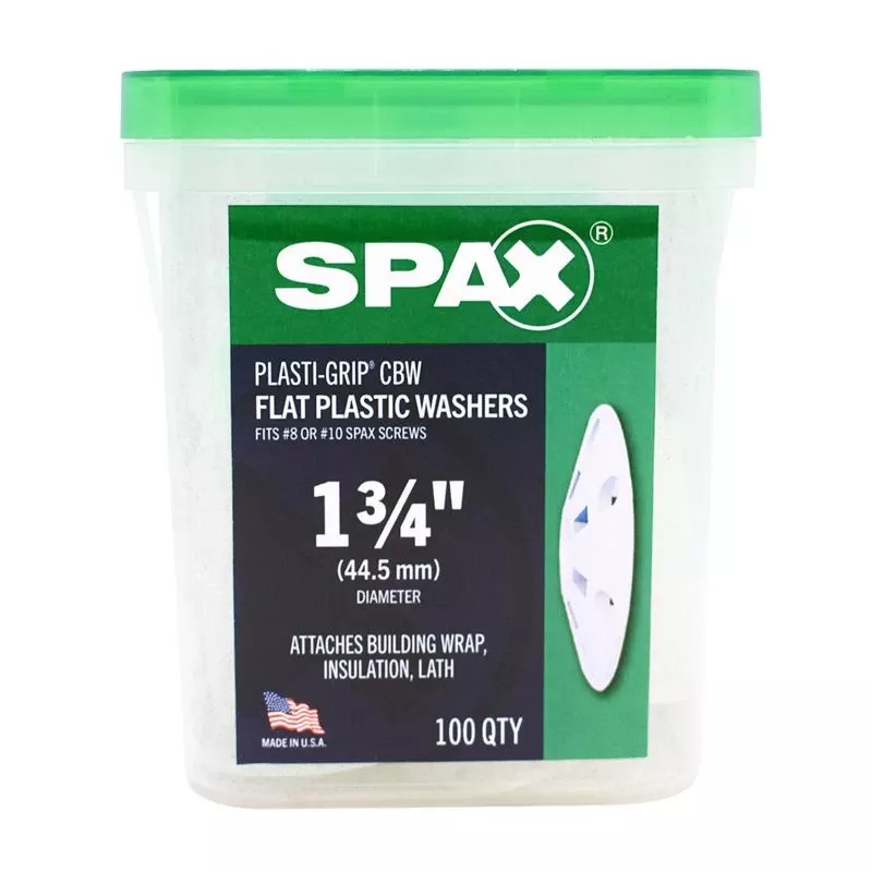 Spax Plasti-grip Polypropylene 1-3/4 In. Flat Washer 100 Pk