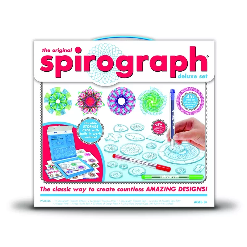 Spirograph Deluxe Design Kit - 45 Piece Set With Coloring Book And Pencils