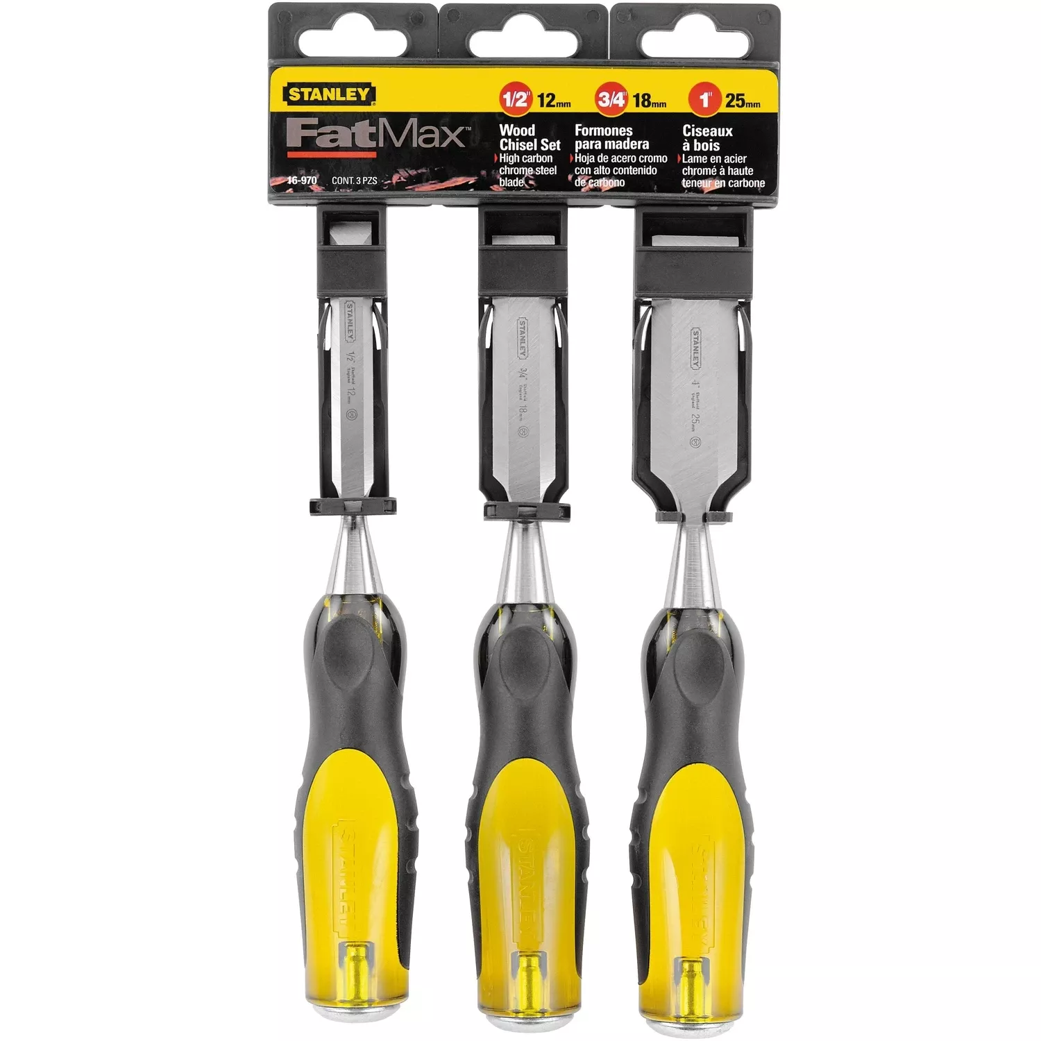 Stanley Fatmax Thru-tang Wood Chisel Set 3 Pk
