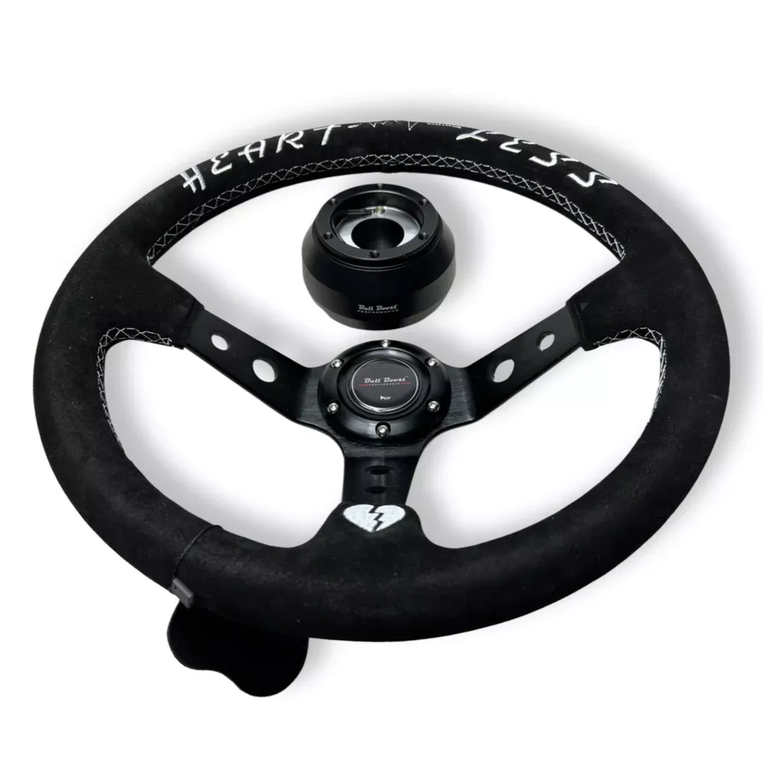 Suede Deep Dish Steering Wheel + Short Hub Adapter Kit For Toyota Camry Corolla