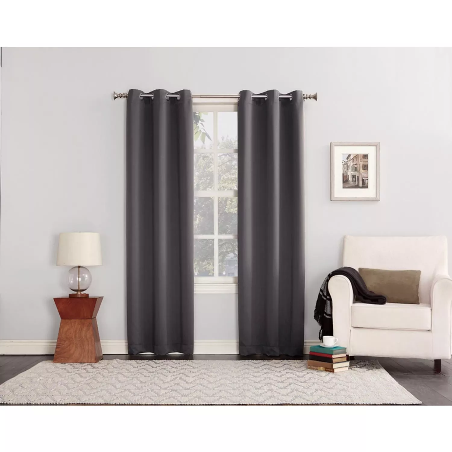 Sun Zero Norwich Gray Blackout Curtains 80 In. W
