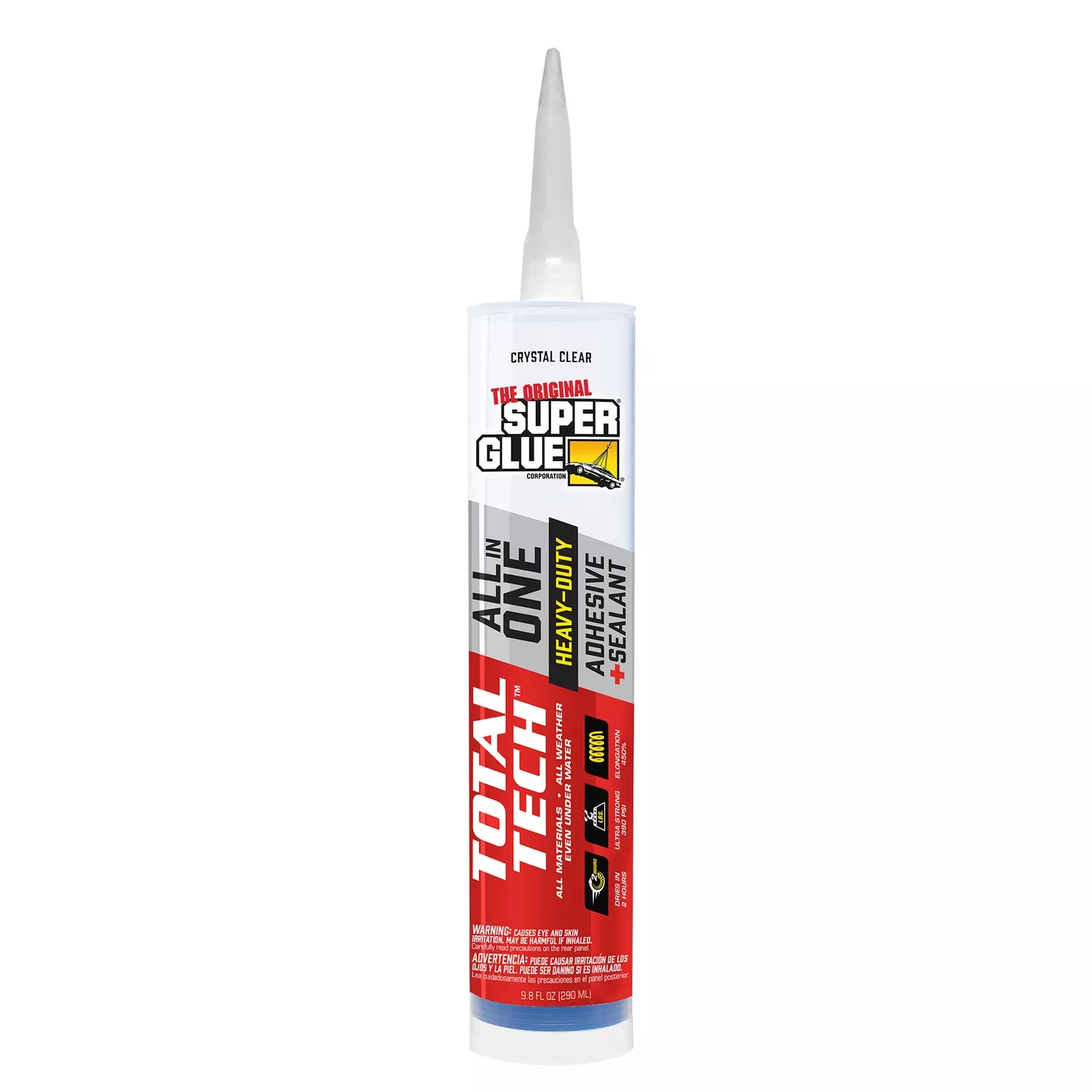 Super Glue Total Tech Adhesive / Sealant, Clear, 9.8 Oz. Cartridge