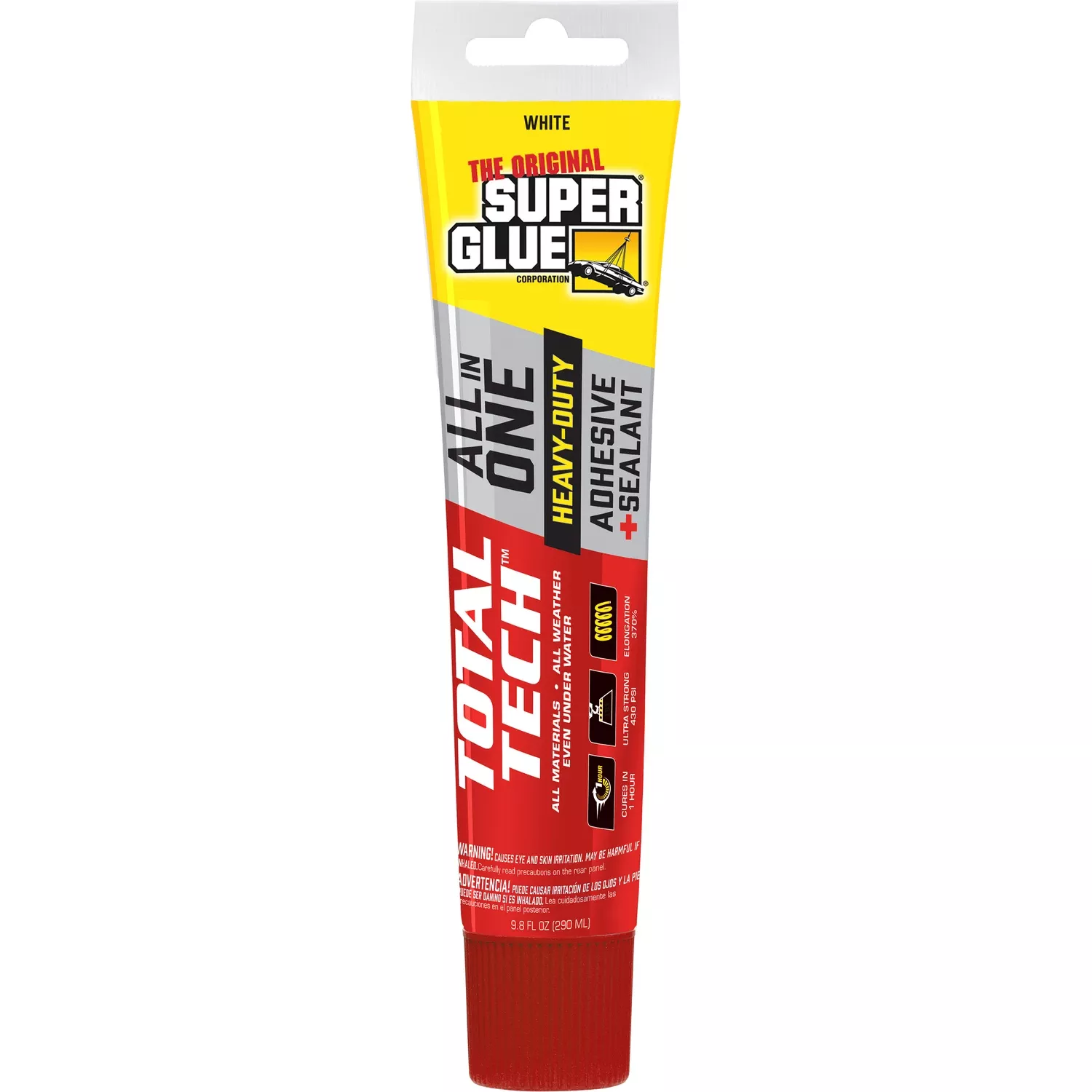 Super Glue Total Tech Adhesive / Sealant, White, 4.2 Oz. Tube