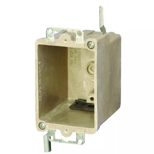 Switch/Outlet Box- Fiberglass 1 Gang- With Ears- Wing Brackets