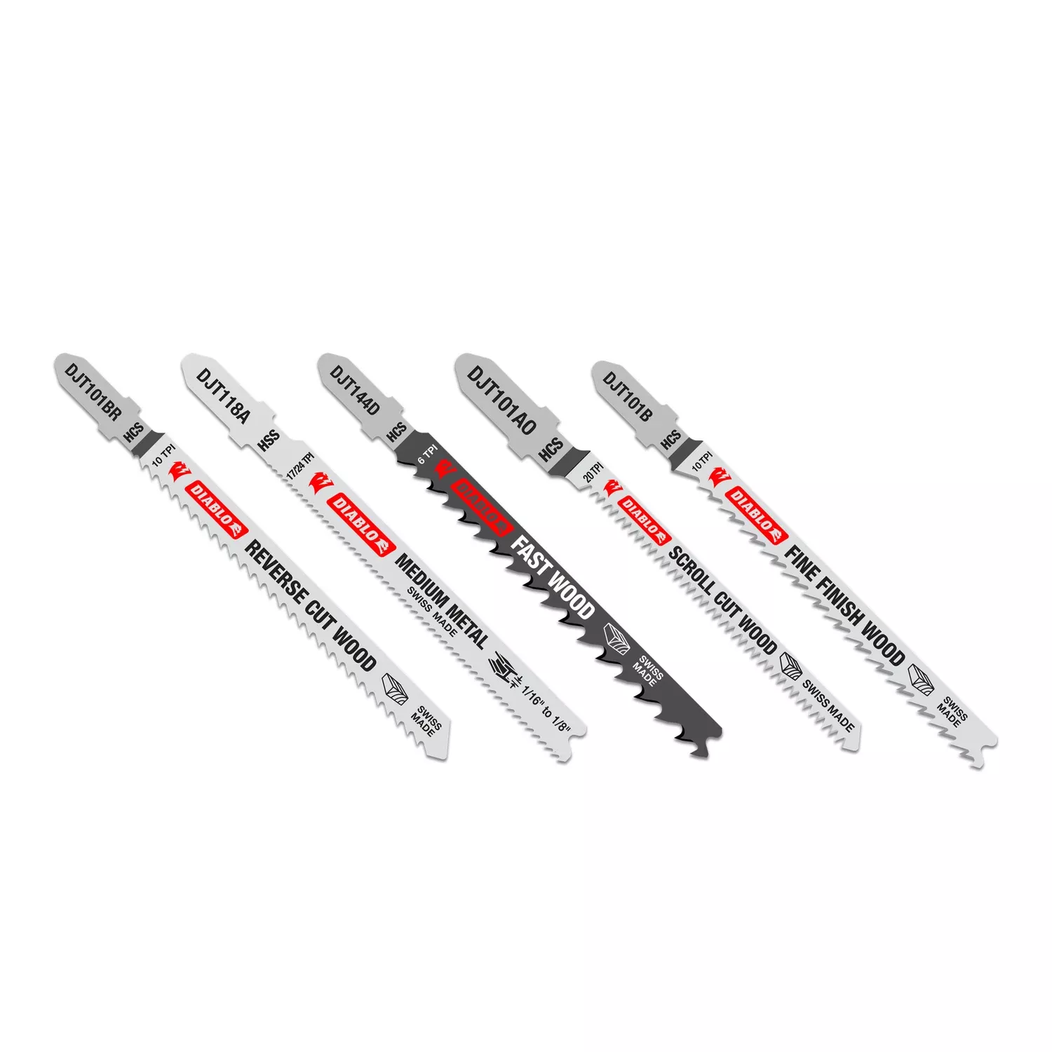 T-shank Jigsaw Blade Set, High Carbon Steel, 5-pc.