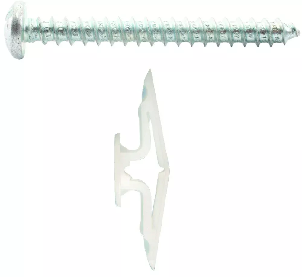 (TB™) 3/8-1/2 Toggler Hollow Wall Anchors with #8 x 1 1/2 Combo Pan Self Tapping Screws Zinc (20 pcs)