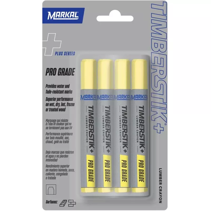 Timberstik Plus 8 In. Lumber Crayon Yellow - 4 Pieces