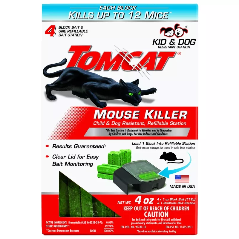 Tomcat Bait Station And Bait Blocks For Mice 4 Oz 1 Pk