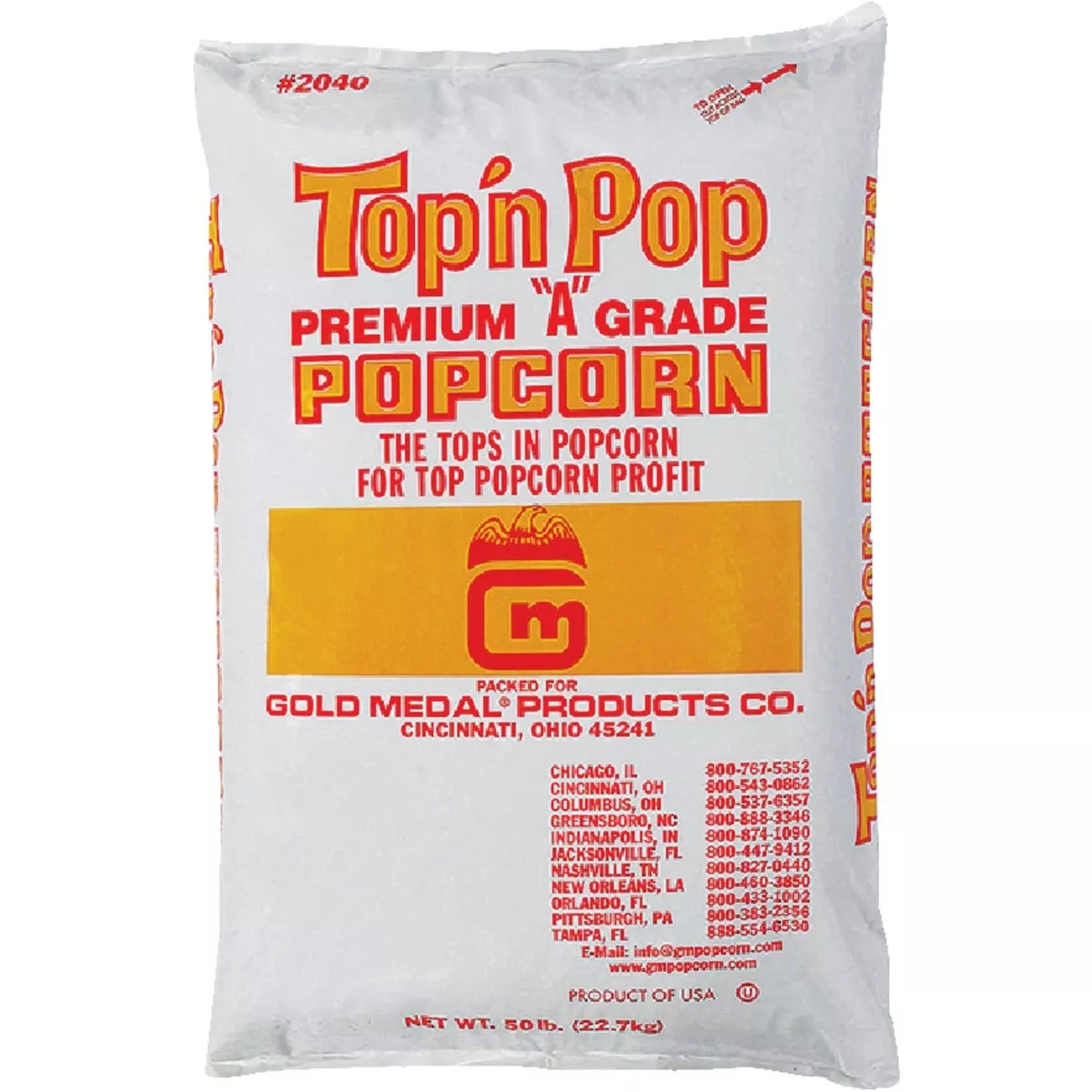 Top 'n Pop 50 Lb. Bulk Popcorn - Ideal For Caramel Corn