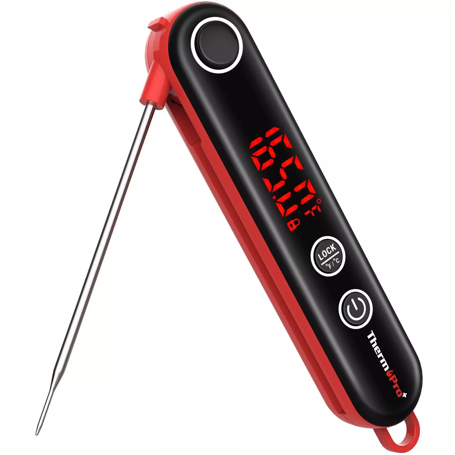Tp18sw Lcd Grill And Meat Thermometer - Instant Read, Black And Red