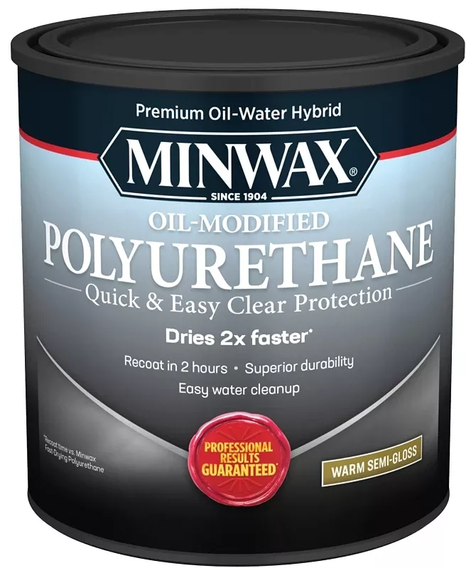 Ultra Fast Drying Polyurethane, Water Based, Semi-gloss, Qt.