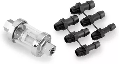 UNIVERSAL CLEARVIEW GLASS FUEL FILTER FOR QMB139 & GY6 MOTORS