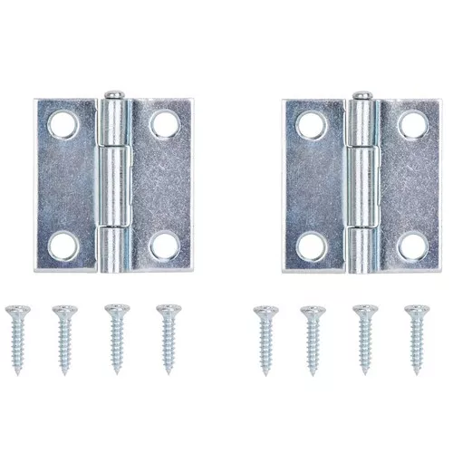 Utility Hinge- 1 1/2″- Zinc Plated- 2 Pack With Screws