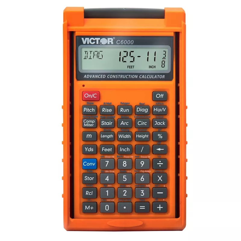 Victor C6000 Orange 8 Digit Construction Calculator With Case
