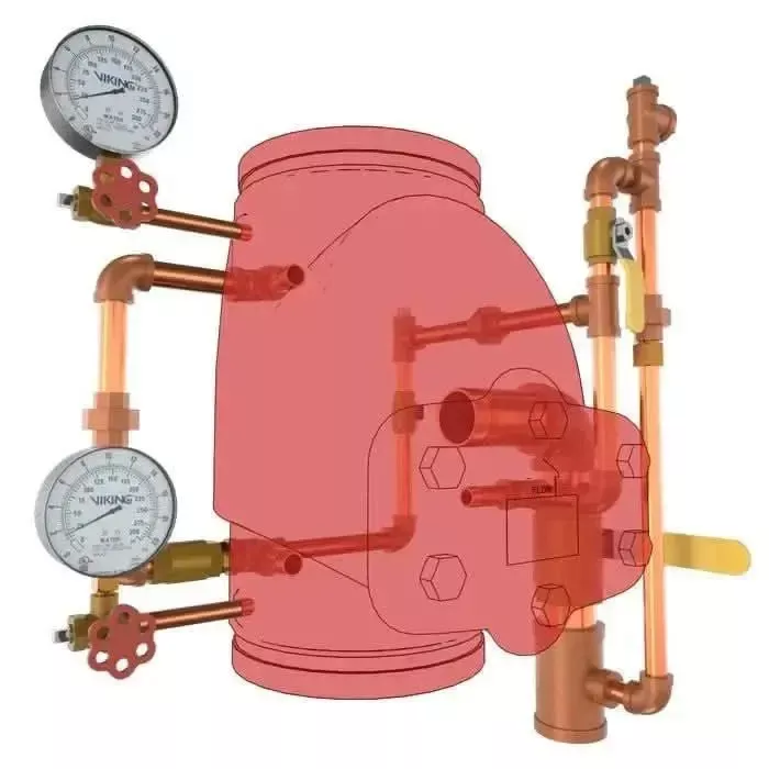 Viking Fire Protection J-1 Vertical Brass Alarm Check Valve