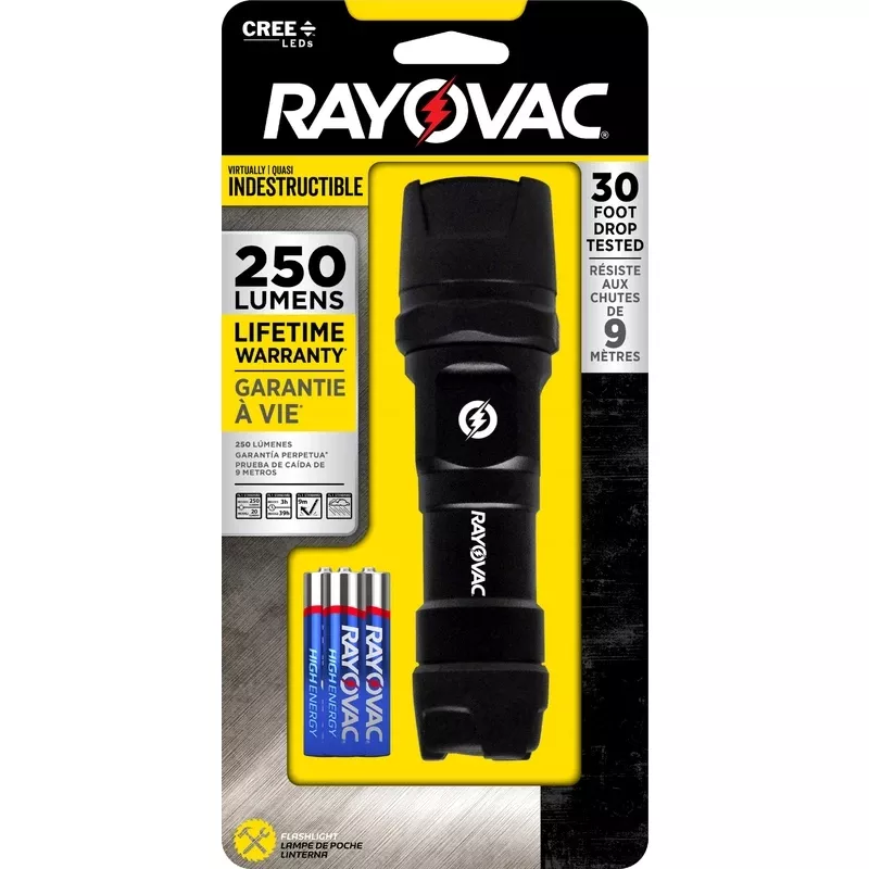 Virtually Indestructible Metal Led Tactical Flashlight, 2 Modes, 3 Aaa
