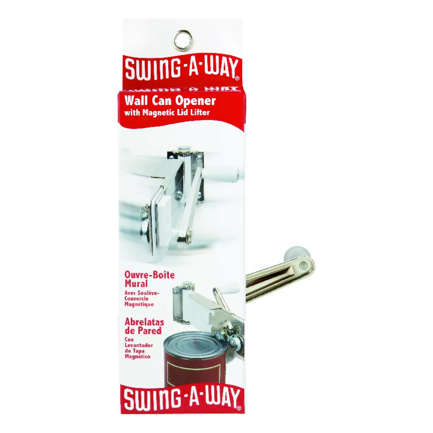 Wall Can Opener With Magnetic Lid Lifter, White