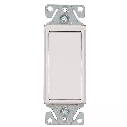 Wall Toggle Switch- Deco- SPST- 120/277 VAC- 15 Amp- White