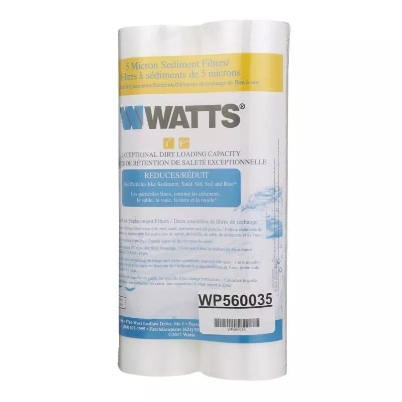 Watts Premier Melt‑blown 5‑micron Water Filter – 1350 gallon Dual Pack