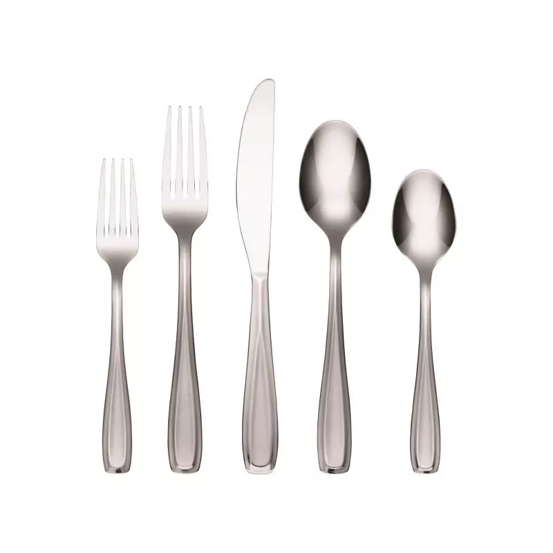 Waylen Sand Silver Stainless Steel Casual Flatware Set 20 Pieces