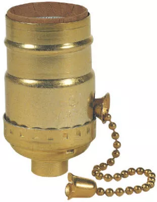 Westinghouse Brass Medium Base Pull Chain Socket 1 Pk