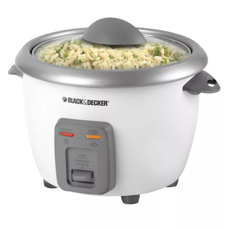White 6-cup Rice Cooker With Steamer Basket And Nonstick Interior