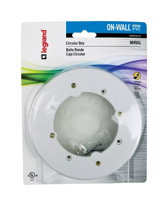 White Plastic Round Fixture Box