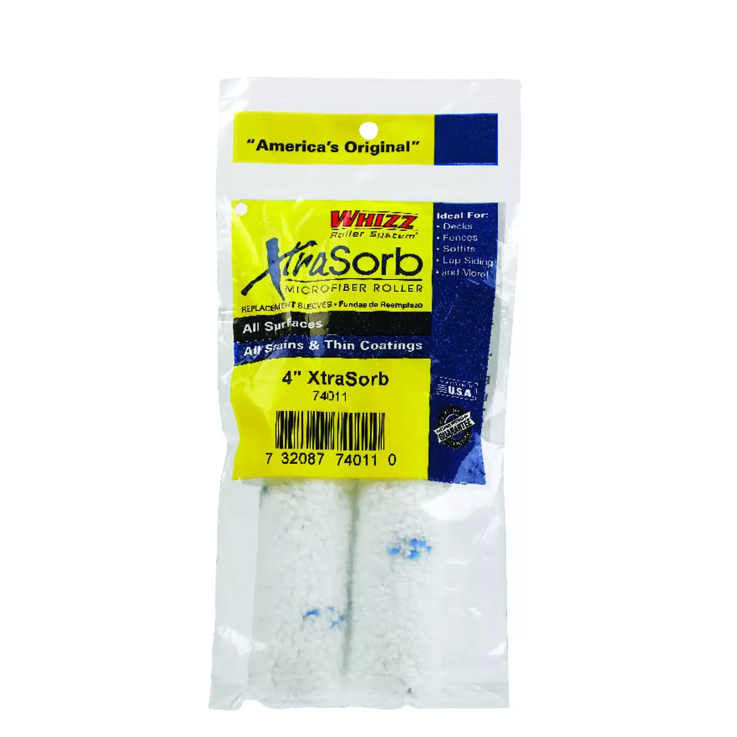 Whizz Microfiber 4 In. W X 3/8 In. Mini Paint Roller Cover 2 Pk