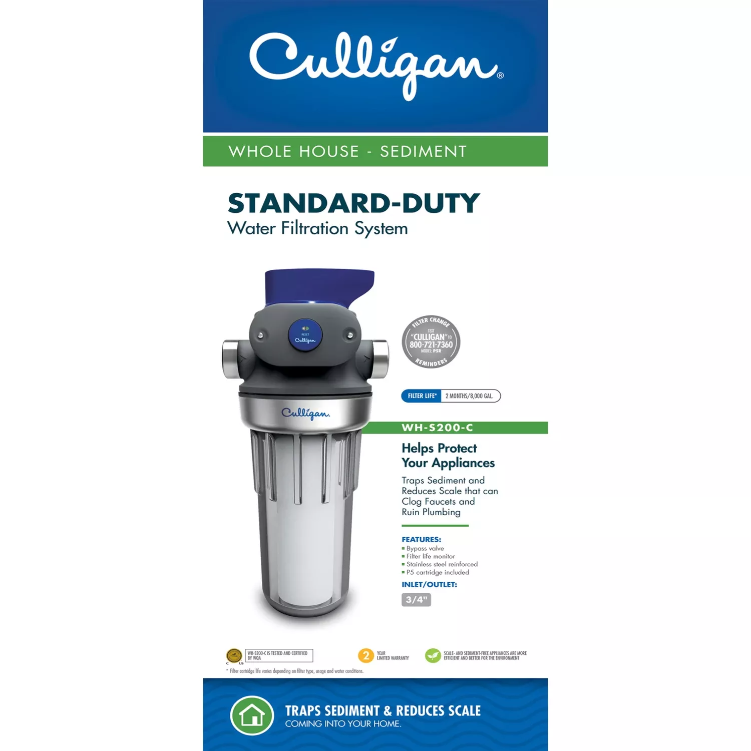 Whole-house Sediment Water Filter, 3/4 In. Connection