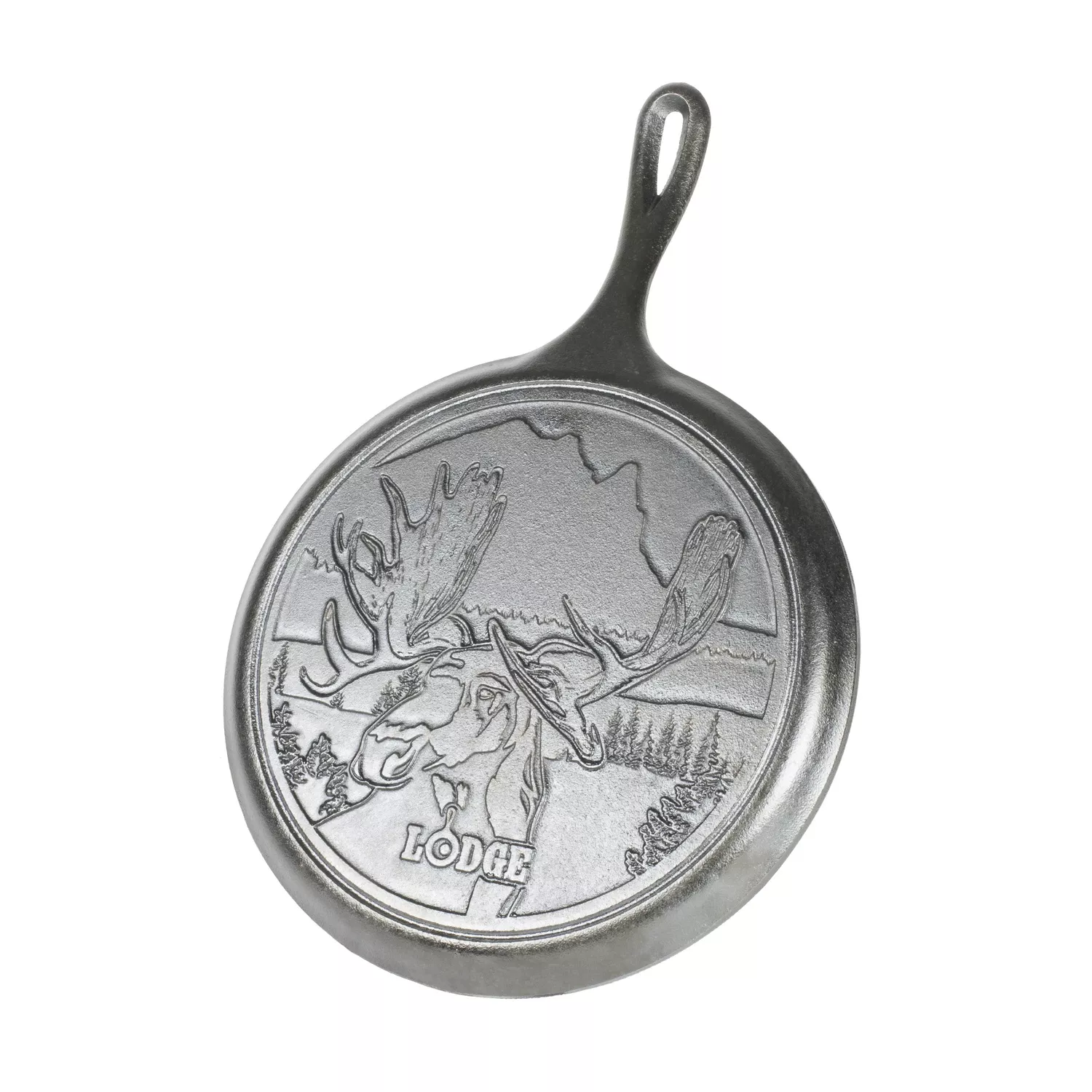 Wildlife Series Bull Moose Cast Iron Griddle 10-1/2 In. Black