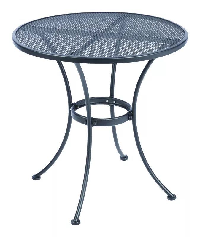 Winston Black Round Steel Bistro Table 28 Inch With Umbrella Hole